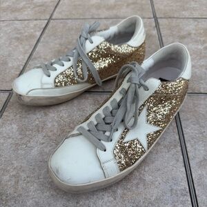 Golden Goose Women's Gold Glitter Sneakers